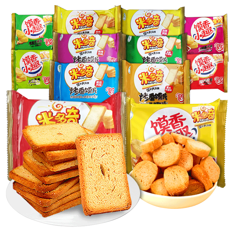 米多奇烤香饃片 健康美味，一箱盡享休閑早餐與年貨零食